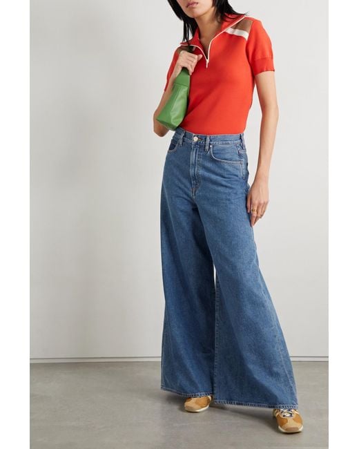 Goldsign Blue High-Waisted Wide-Leg Jeans