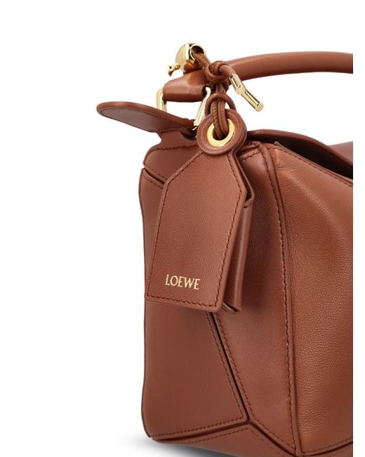 Loewe Brown Small Featherlight Puzzle Bag