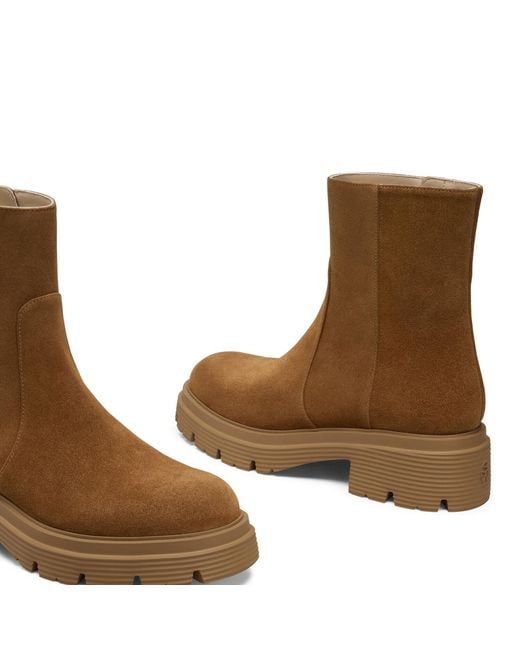 Stuart Weitzman Brown Hudson Lite Zipped Boots