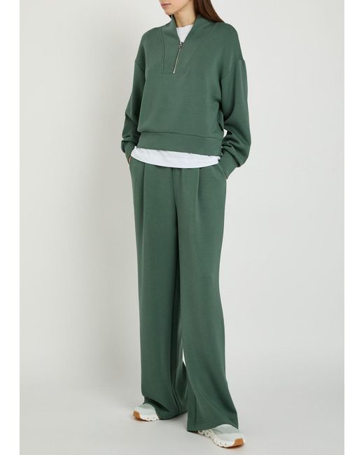 Varley Green Davidson Half-Zip Stretch-Jersey Sweatshirt