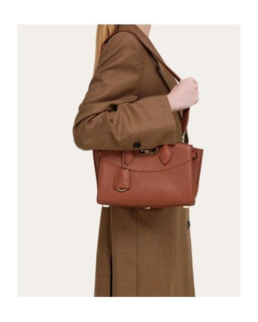 Ferragamo Brown New Ferragamo Studio Soft Bag (M)