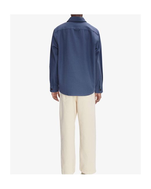 A.P.C. Blue Buttoned Long-Sleeved Shirt for men