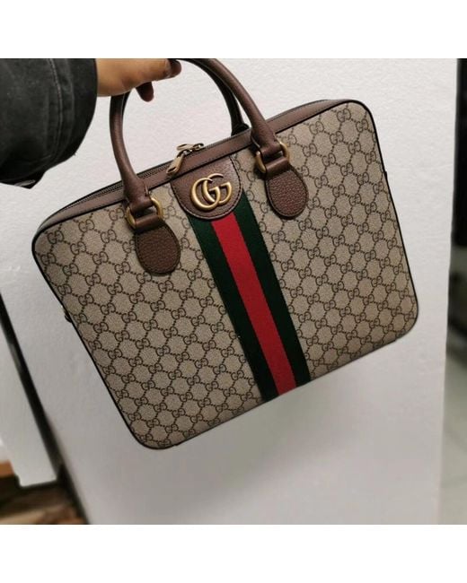 Gucci Brown Gg Supreme Briefcase for men