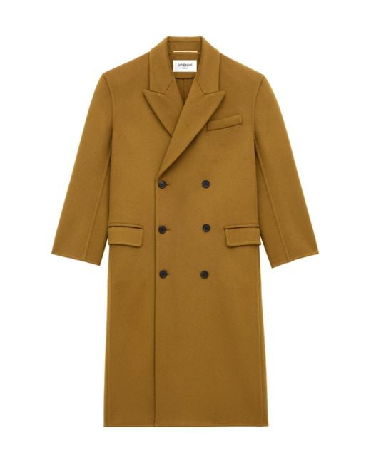 Saint Laurent Natural Long-Sleeved Coat