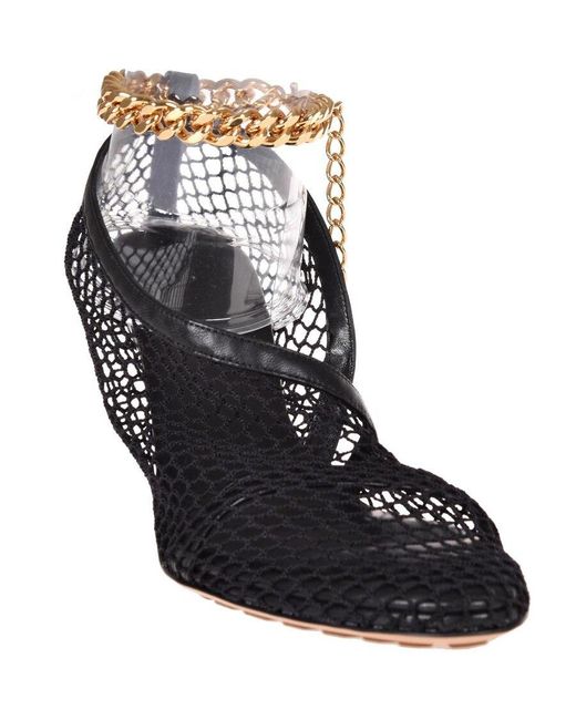 Bottega Veneta Black Mesh Overlay Pumps