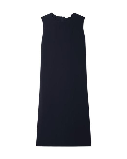 The Row Blue Round Collar Sleeveless Dress