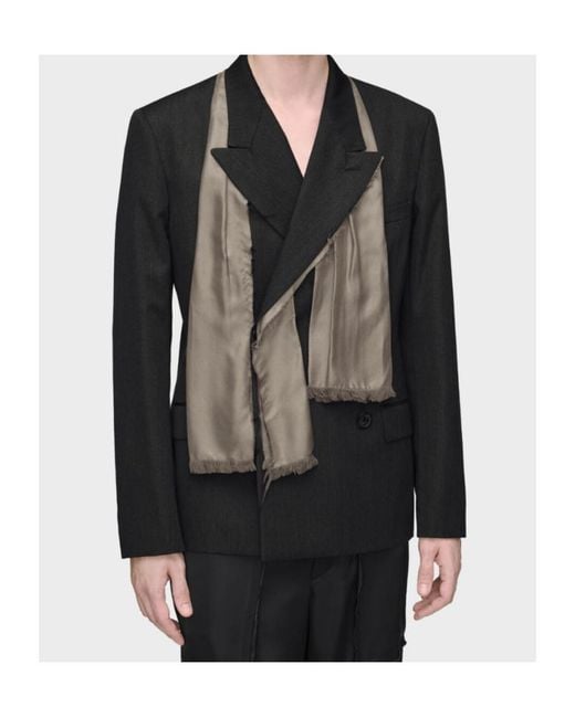 Maison Margiela Men's Black Scarf-Panel Blazer