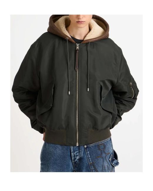 J.W. Anderson Black Hooded Bomber Jacket