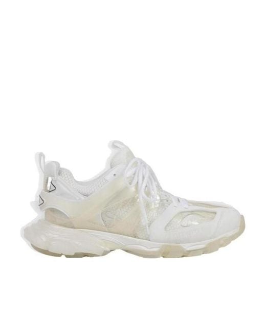Balenciaga White Track Clear Sole Sneakers