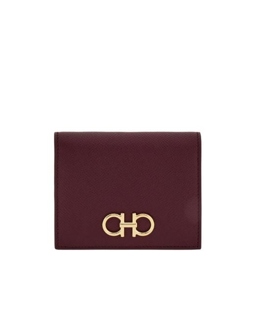 Ferragamo Purple Gancini Compact Wallet