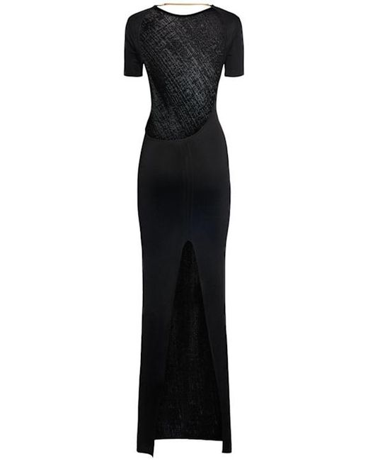 Tom Ford Black Long Dress With Round Neckline