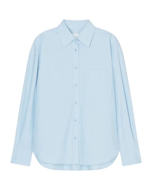 Closed Blue Embroidered Oversized Shirt