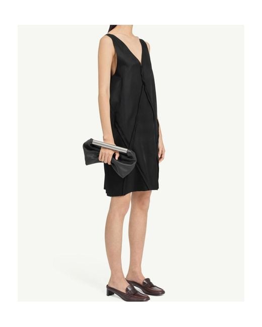 MM6 by Maison Margiela Black V-Neck Sleeveless Mini Dress