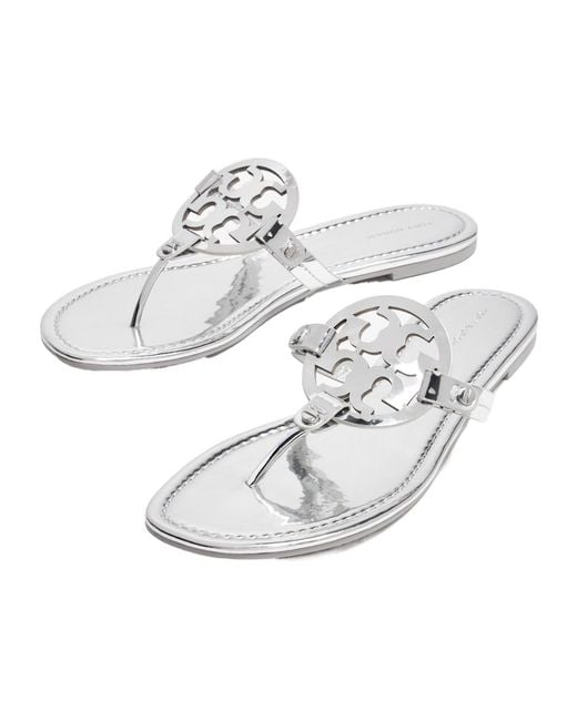 Tory Burch White Miller Metallic Sandals