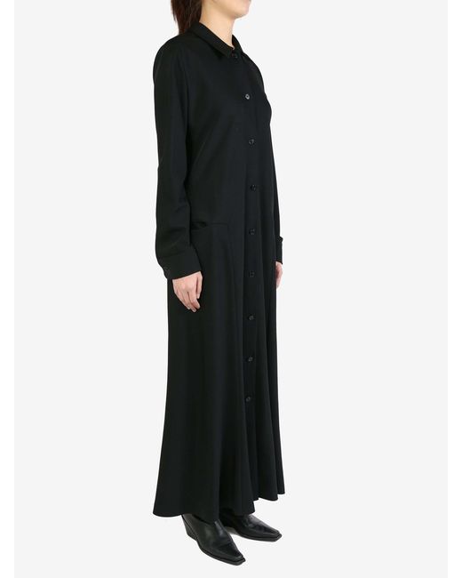 The Row Black Myra Silk Shirtdress