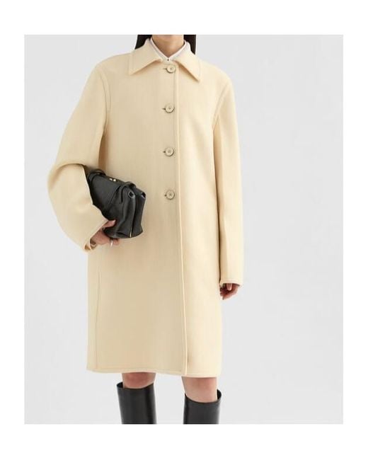 Jil Sander Natural Double Wool Coat