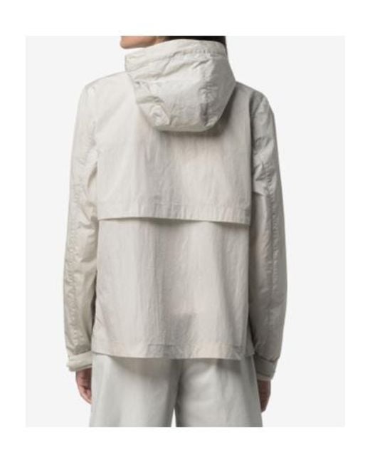 K-Way White Sophile Logo Patch Jacket