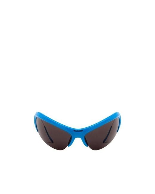 Balenciaga Blue Eyewear Wire Cat Sunglasses for men