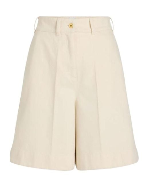 Patou Natural Logo Embroidered Tailored Shorts