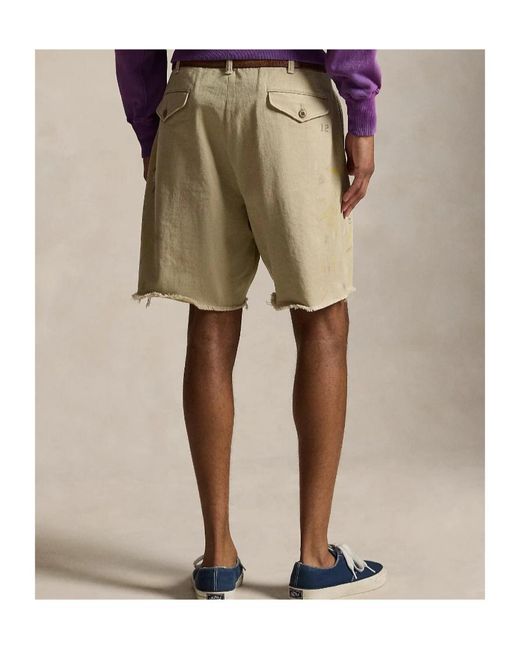 Polo Ralph Lauren Natural Frayed-Hem Shorts for men
