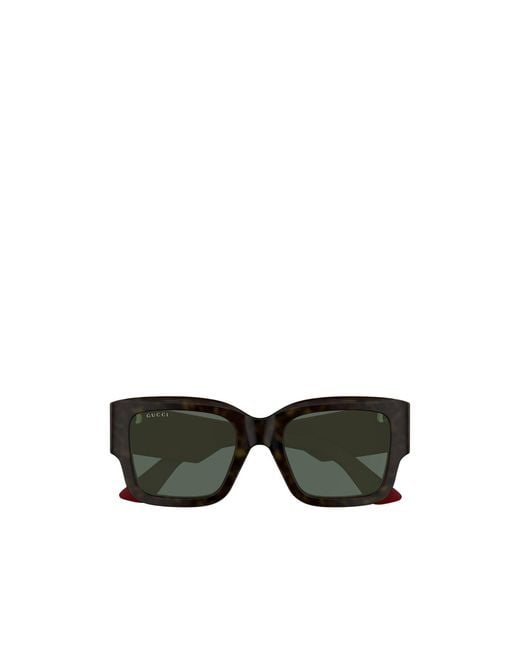 Gucci Black Eyewear Rectangular Logo-Detail Sunglasses