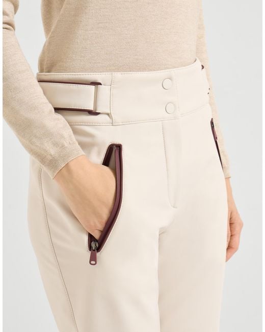 Brunello Cucinelli Natural Belt-Loops Trousers