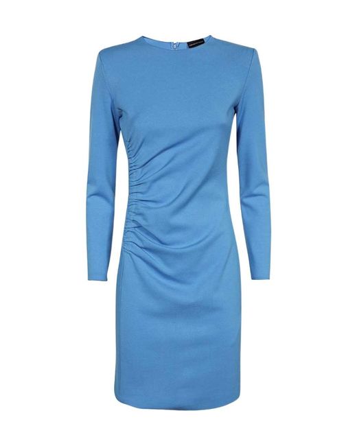 Emporio Armani Blue Long-Sleeved Dress