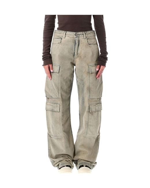 Rick Owens Gray Concordians Double Cargo Jeans
