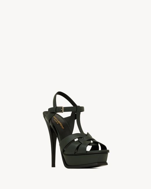 Saint Laurent Black Tribute Platform Sandals