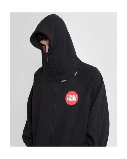 Raf Simons Black Teenage Dreams Hoodie for men