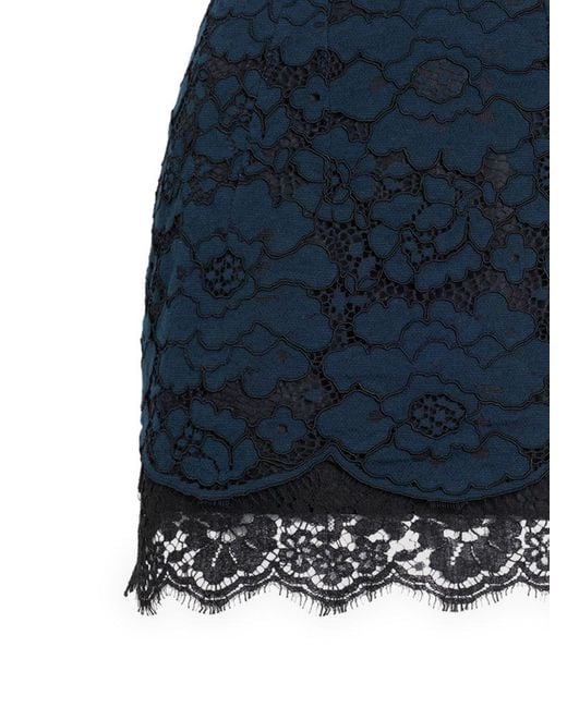 Patou Blue Lace Mini Skirt