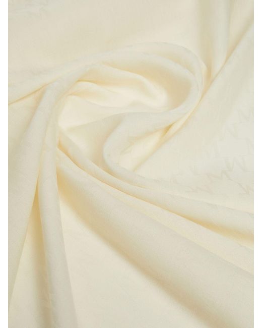 Max Mara White Magico Frayed Edge Scarf