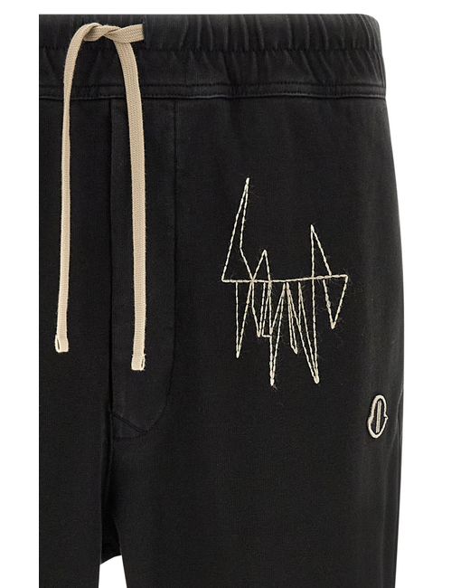 Moncler Black Embroidered Skinny Track Pants for men