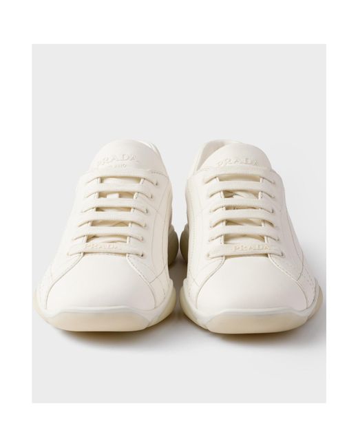 Prada White Nappa Leather Sneakers for men