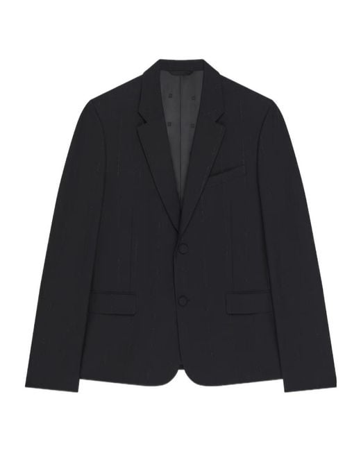 Givenchy Black 4G Pattern Single-Breasted Blazer for men