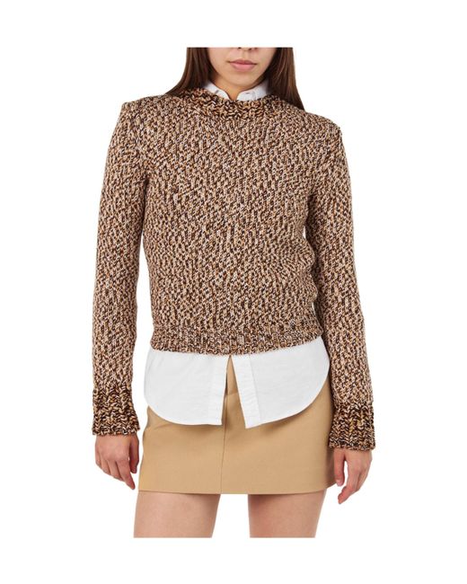 Moncler Brown Leopard Print Knitted Sweater