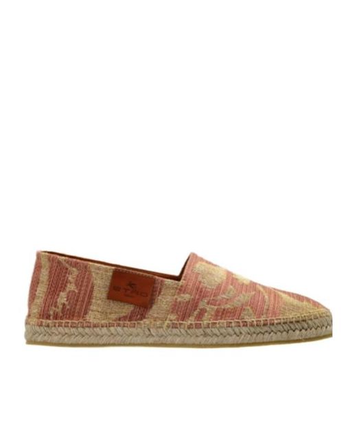 Etro Brown Paisley-Print Round Toe Espadrilles for men