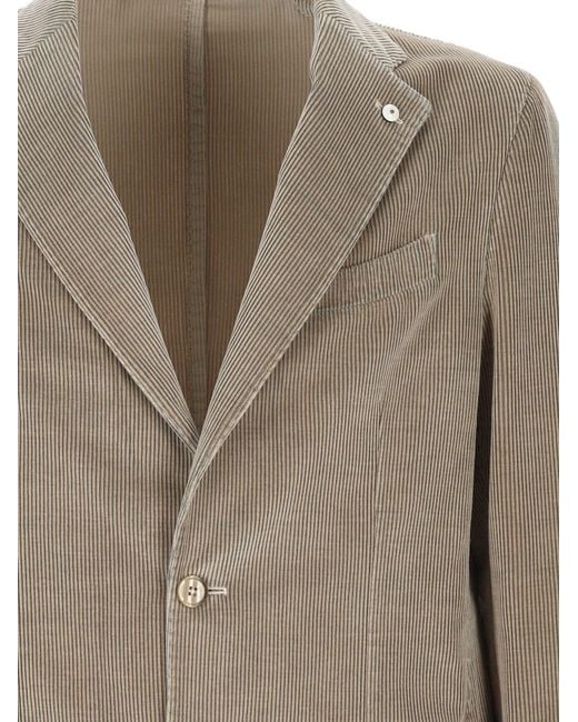 L.b.m. 1911 Brown Pinstriped Two-Button Blazer for men