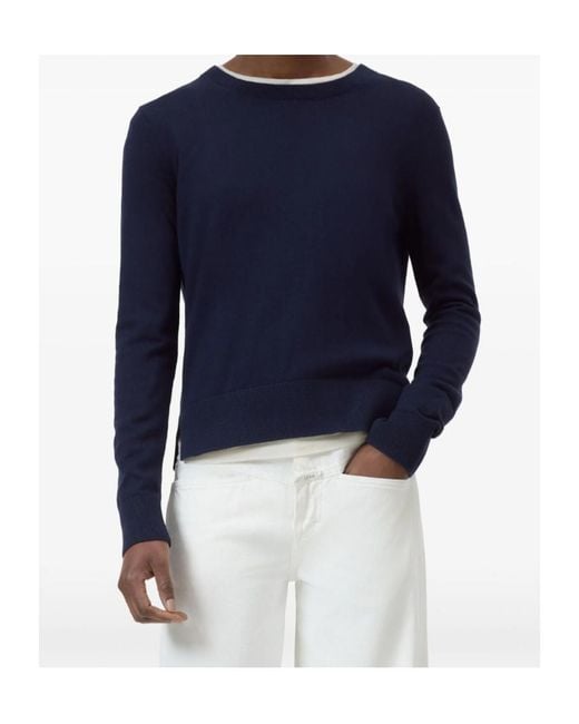 Closed Blue Long-Sleeve Crew-Neck Sweater