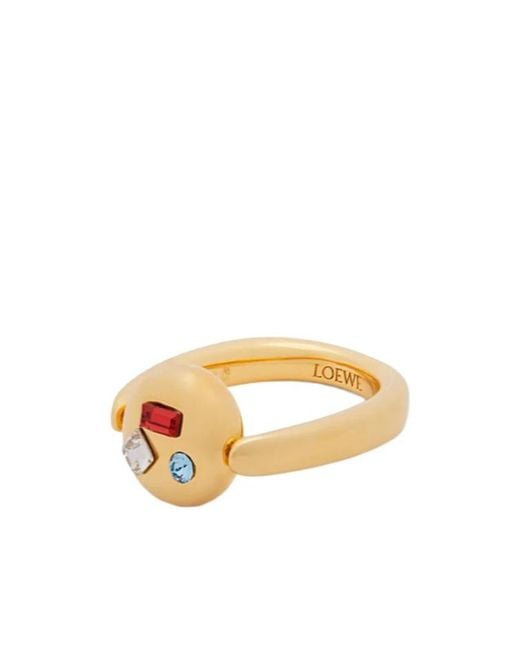Loewe Metallic Anagram Pebble Ring