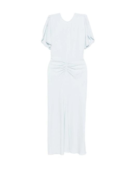 Victoria Beckham White Bela Midi Dress