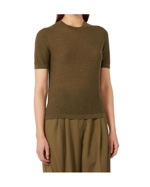 Max Mara Green Short-Sleeved Knitwear