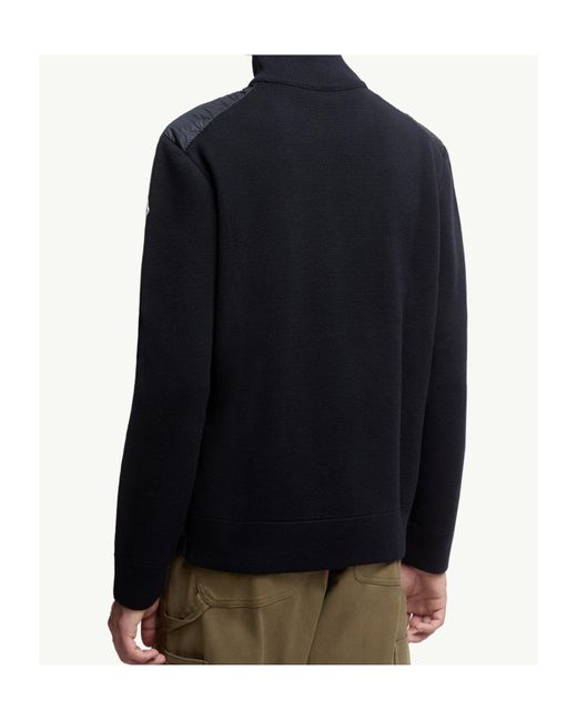 Moncler Blue Long-Sleeved Padded Cardigan for men