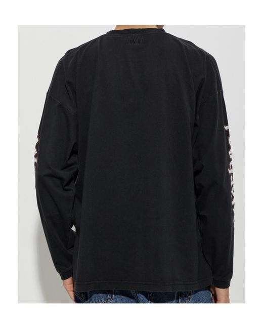 Vetements Blue Crew Neck Long-Sleeved T-Shirt for men