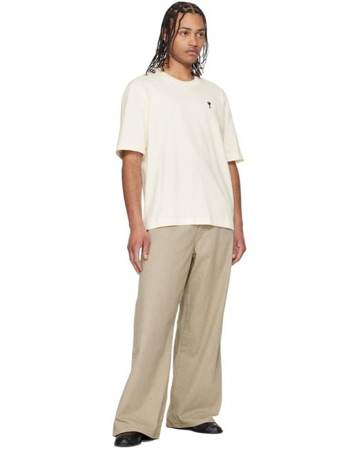 AMI White Short-Sleeved Crewneck T-Shirt for men