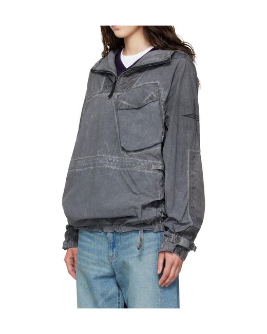 Stone Island Gray Anorak Short Parka for men