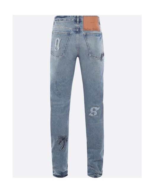Palm Angels Blue Jeans for men