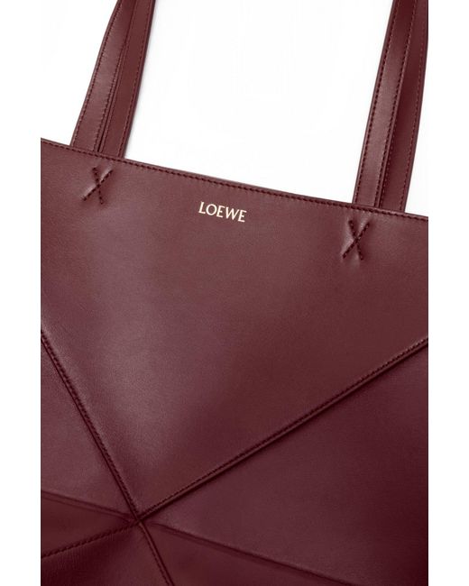 Loewe Red Puzzle Fold Tote Bag
