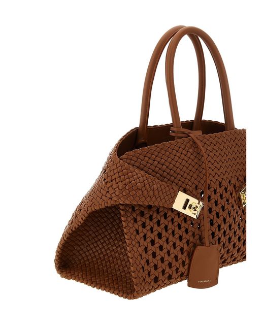 Ferragamo Brown 'Hug Th S' Handbag