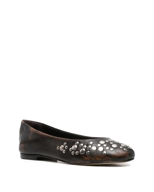 GIMAGUAS Black Studded Ballet Flats